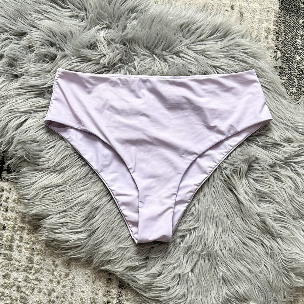 Women's Lavendar High Waisted Slimming Swim Bottoms Plus Size 1X